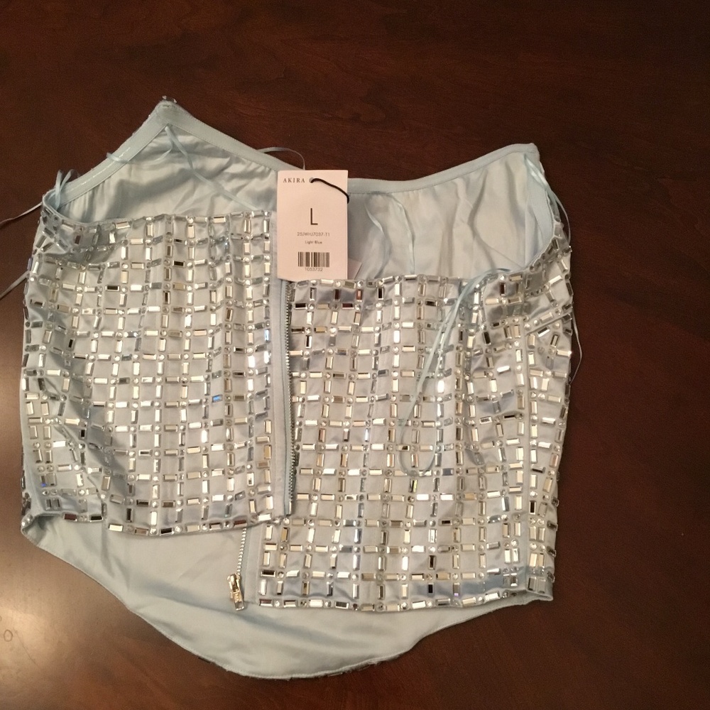 LILA EMBELLISHED SATIN CORSET - L matching pants M